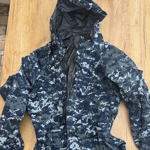 Men's Navy Digital Camo Field Jacket with Hood